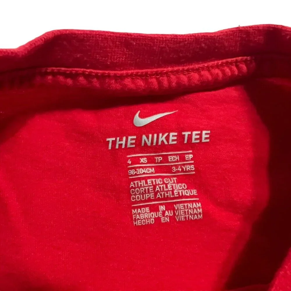Nike Sz 4 Red Baseball Tee Shirt